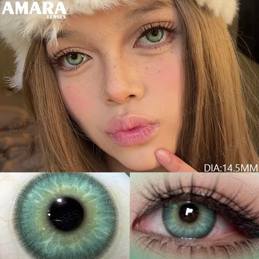 AMARA 2 шт. Новые цветные контактные линзы для глаз Модные коричневые линзы Натуральные мягкие линзы Красота Зрачок Леди Макияж