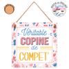 [R3914] - Wooden Plaque In the Shape of 'Véritable Compet' - 18x18 Cm