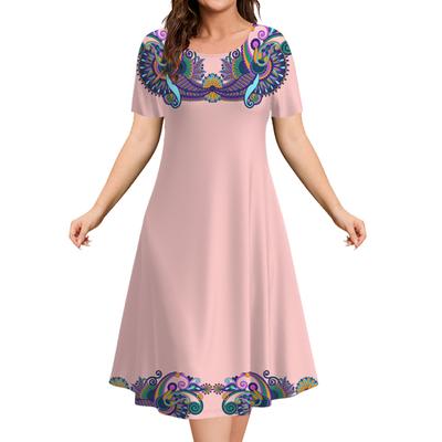 Винтажные женские платья Летние роскошные этнические принтованные платья Женское платье с коротким рукавом Модная одежда