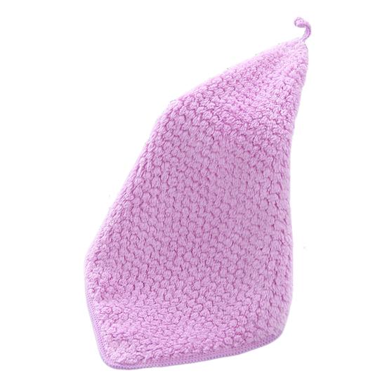 Yousheng Coral Velvet Plaid Texture Bath Towel Strong Water Absorption Fluffy Towel with Lanyard Design Easy To Clean Hand Towel