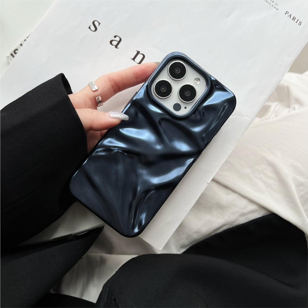 Luxury Matte Silver Water Ripple Case For 17 Air 16 15 14 Plus 13 12 Pro Max 11 Creative Frosted Wrinkle Shockproof Cover