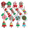 Walking Stick Ornaments 16 Pcs Christmas Lollipop Ornaments, Red Green Striped Peppermint Swirl Candy Cane Tree Hanging Decoration, Colorful