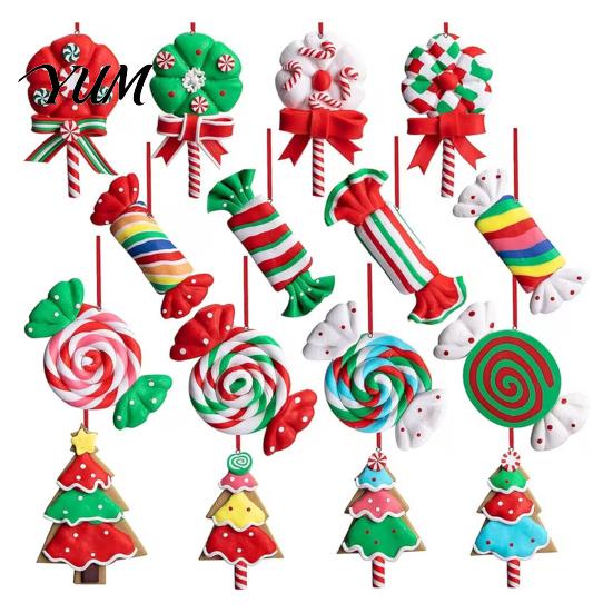 Walking Stick Ornaments 16 Pcs Christmas Lollipop Ornaments, Red Green Striped Peppermint Swirl Candy Cane Tree Hanging Decoration, Colorful