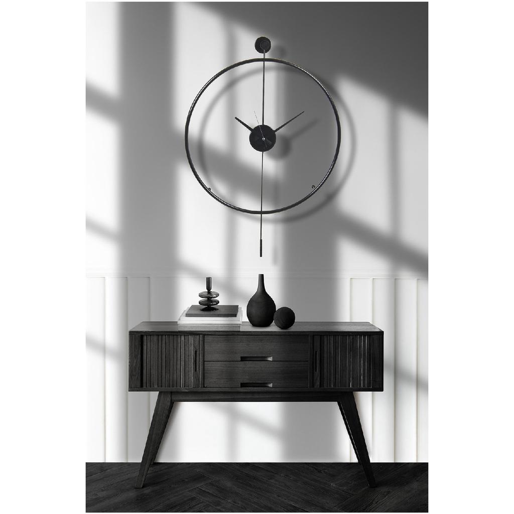 Tiktok 60 см, черные, современные декоративные металлические настенные часы с маятником