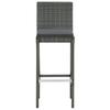 Garden Bar Stool with Cushion 4 pcs Grey Poly Rattan
