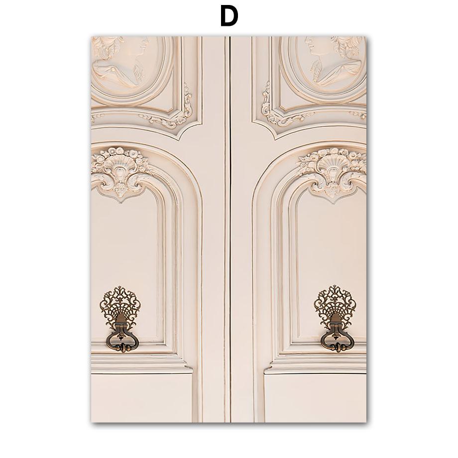 Настенное искусство бежевого Парижа, винтажное здание, цветок шампанского, модная девушка, декор для гостиной, холст, живопись, постеры и принты, изображение