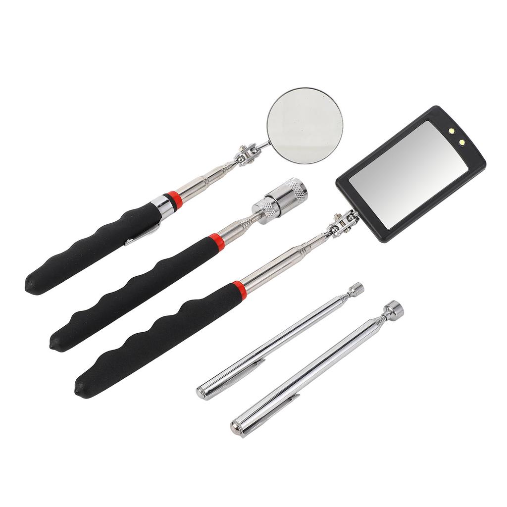 Telescoping Magnetic Pickup Tool Set Magnetic Pickup Wand 360 Degree Inspection Mirror and LED Flashlight
