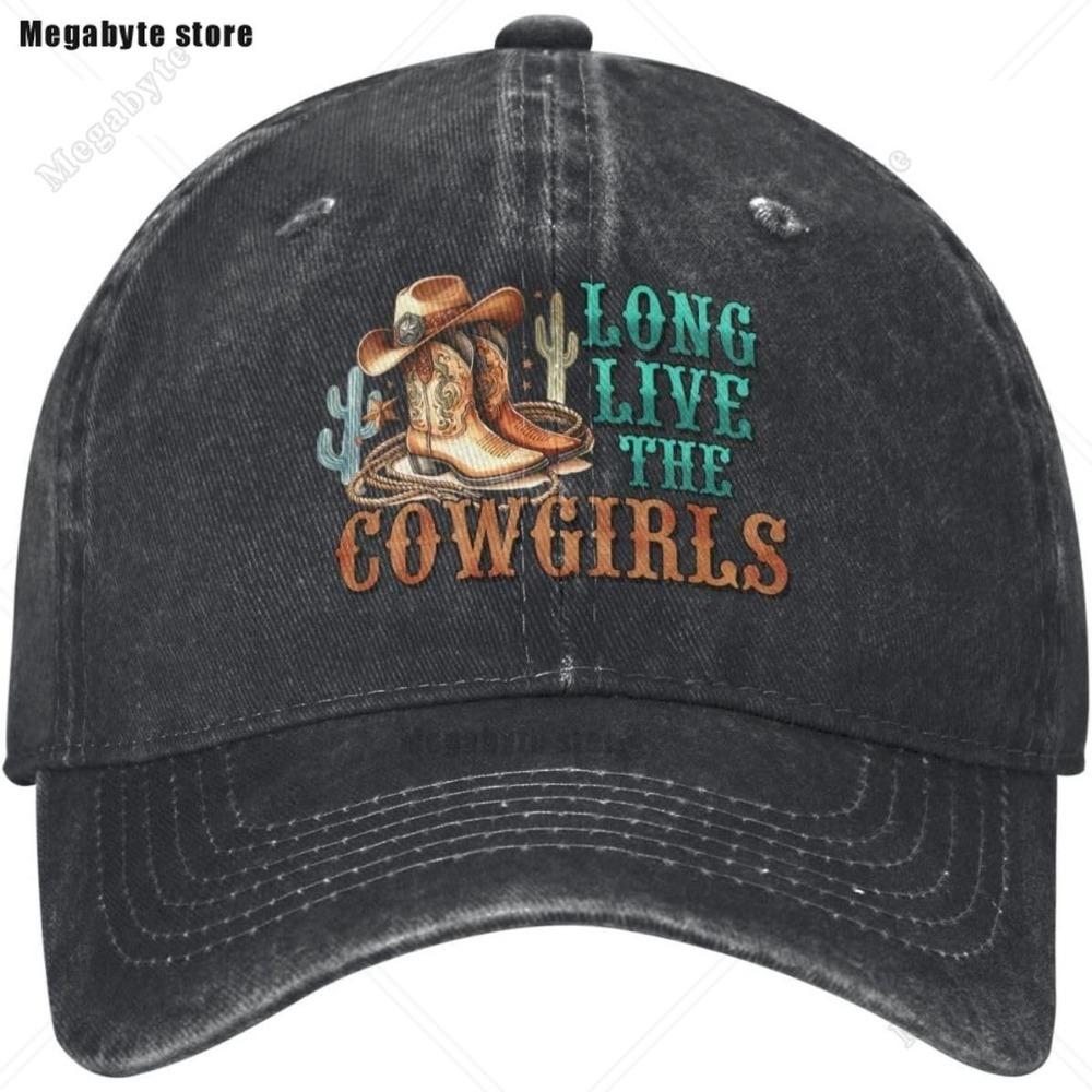 Western Cowgirl Long Live The Cowgirls Baseball Cap Golf Hat Dad Hat Vintage Cotton Washed Baseball Caps for Women Unisex