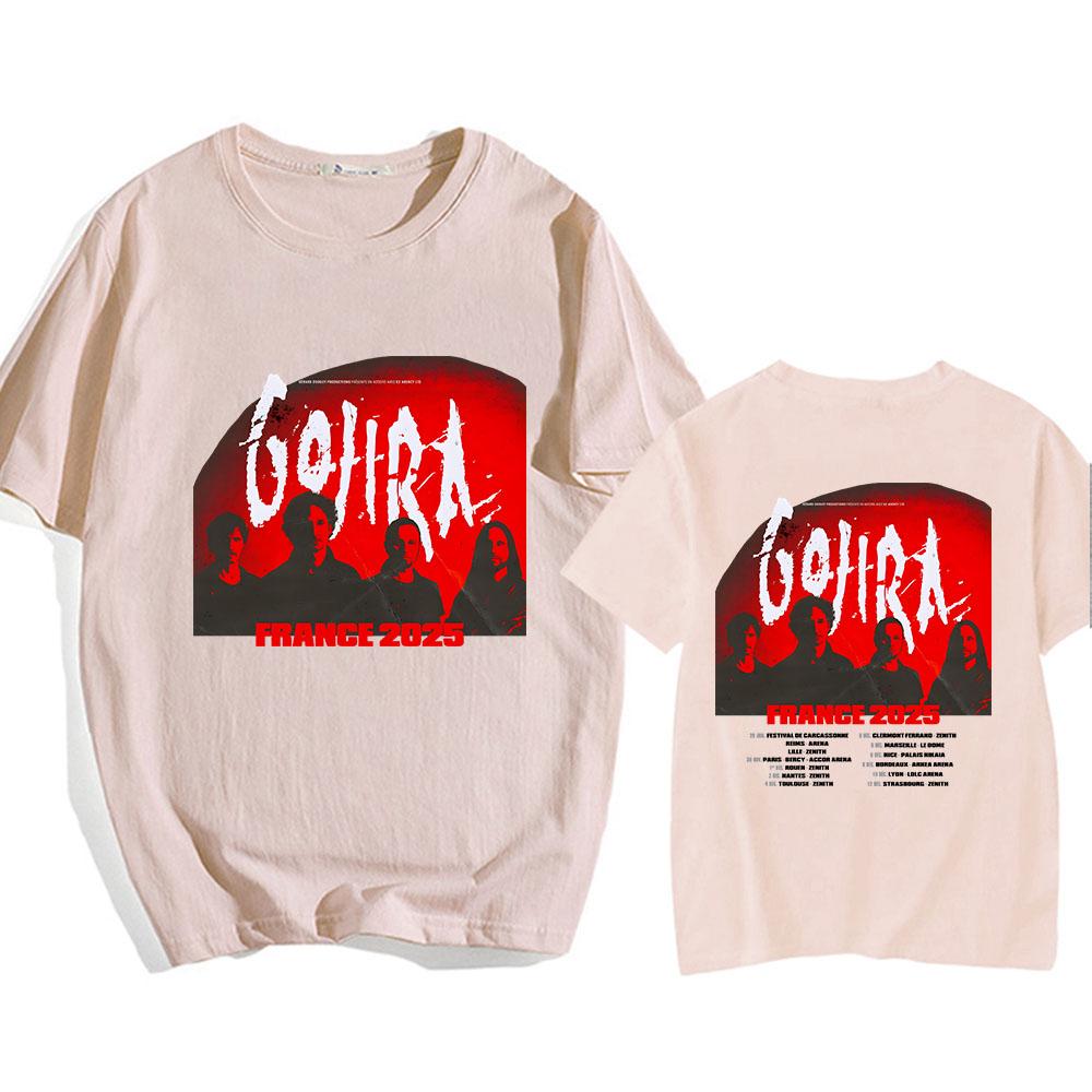 Футболки Gojira Summer 2025 Tour, унисекс, короткий рукав, хлопковая футболка, мужская/женская одежда, тяжелые футболки с принтом Mental Band