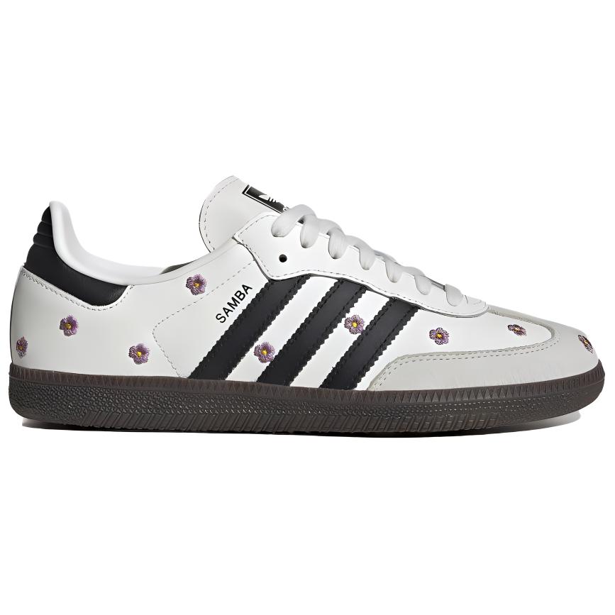 adidas Samba OG белые цветочные вышитые женские кроссовки IF4398
