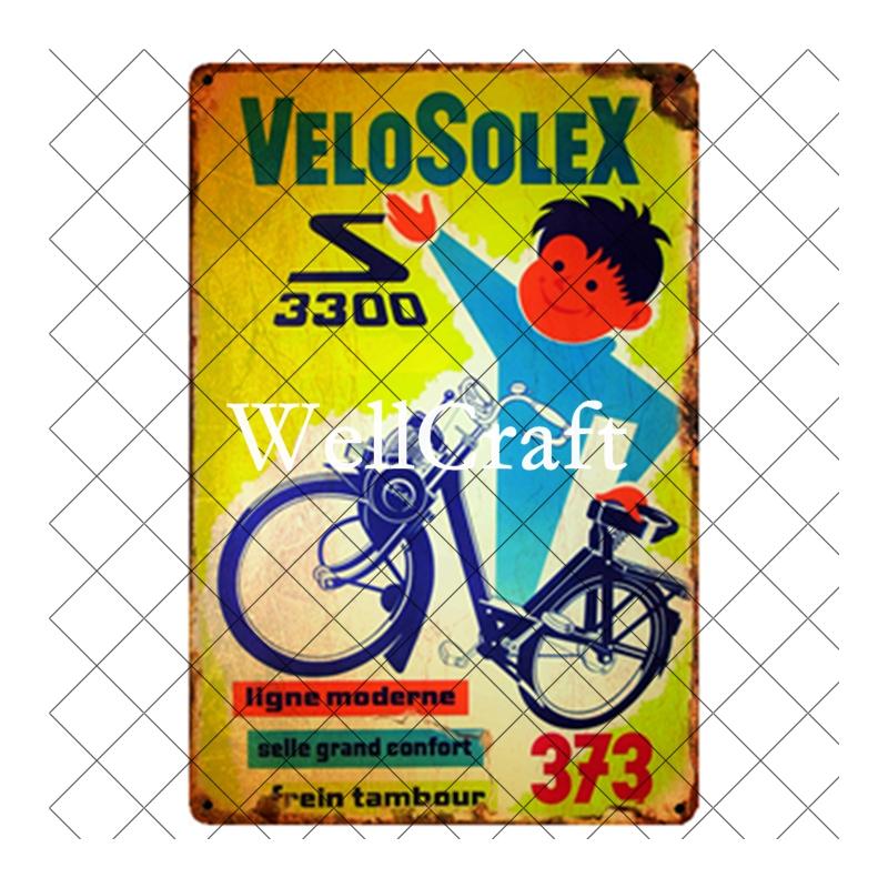 WellCraft Велосипед Velosolex Жестяные Знаки Ретро Велосипед Настенная Табличка Декор Паба WX
