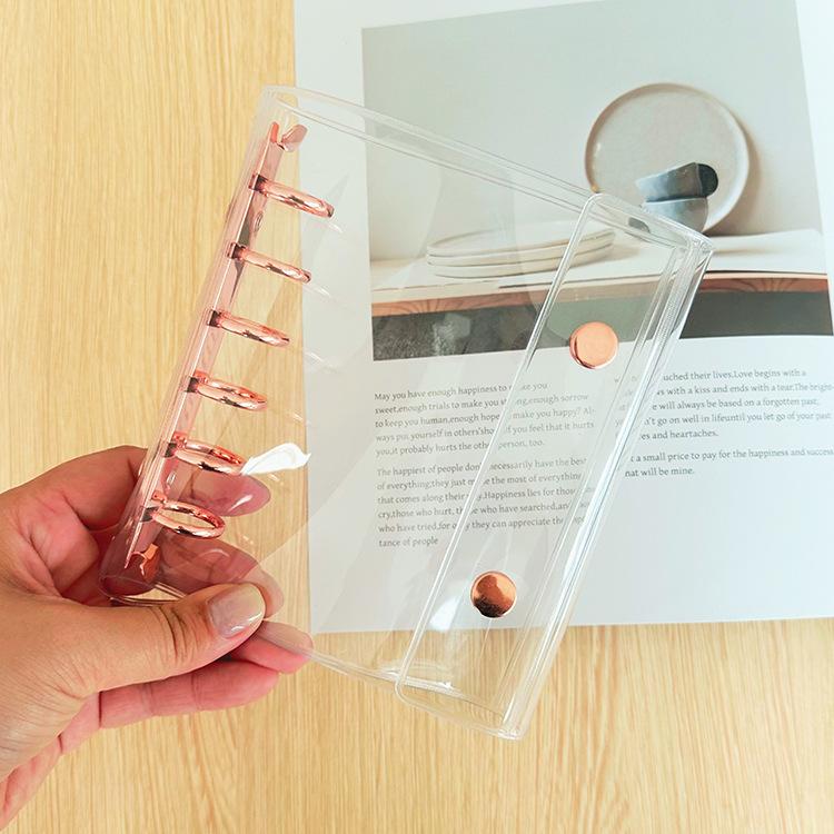 A7 Double Botton Colorful Transparent PVC Soft Cover Binder Cover Journal Sketchbook Accessories Diary Office Supplies