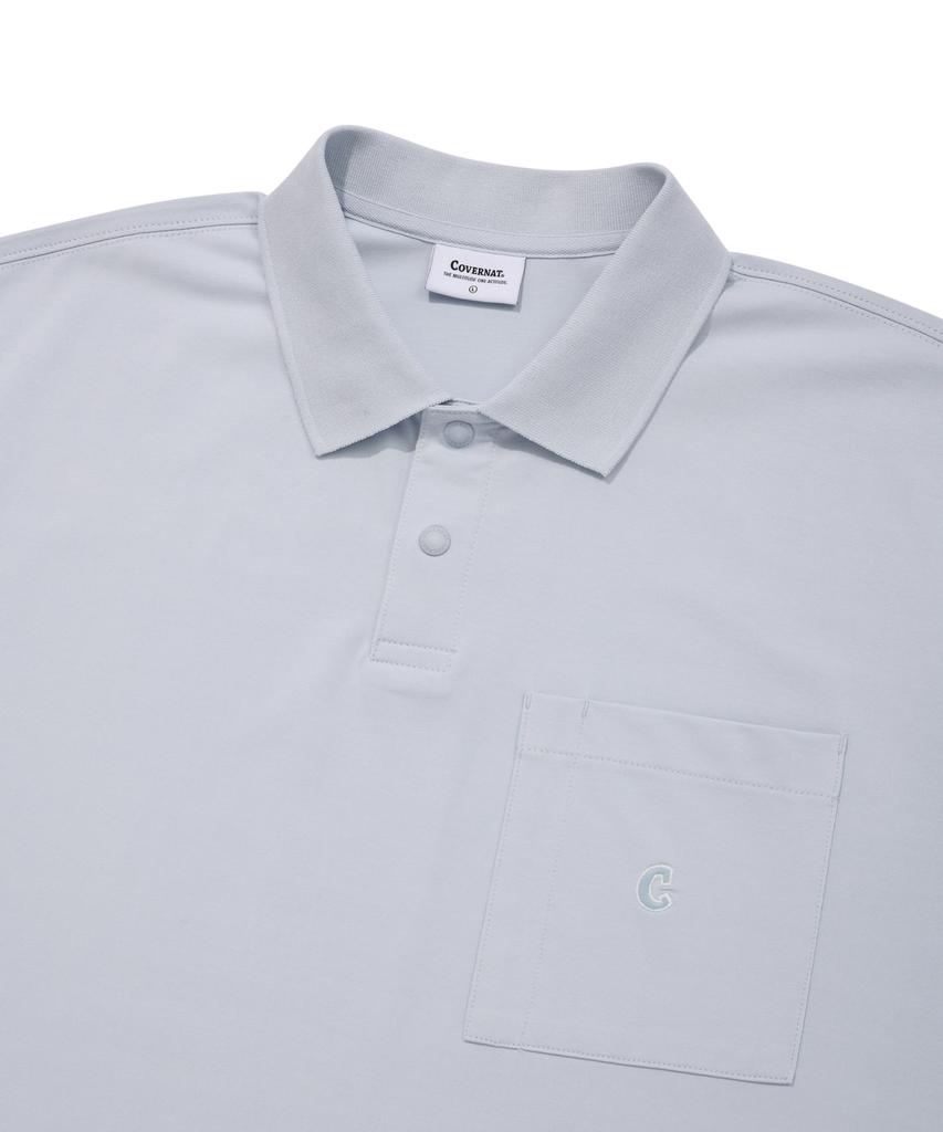 COVERNAT Authentic Pocket Collar T-Shirt Light Blue