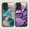 Чехол из закаленного стекла с текстурой под мрамор для Samsung Galaxy S25 Ultra S24 S23 Plus S22 S21 S20 FE A56 A55