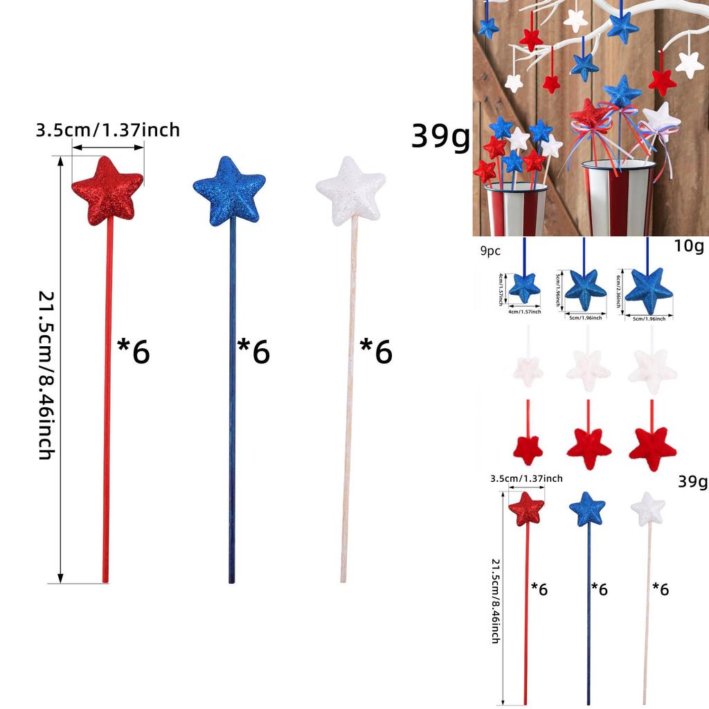 Day Independence Star Shape Fairy Stick Hanging Decorations Event Props Party