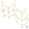 AIDE 925 Silver 9 Types Zircon CZ Chain Spare Parts Rock Punk Hoop Piercing Hoops Drop Earring Fine Jewelry Gift 1pc