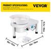 Pottery Wheel 25CM Pottery Forming Machine 280W Electric Pottery Wheel with Foot Pedal and Detachable Basin Shaping Tool Set for Ceramics Clay Craft