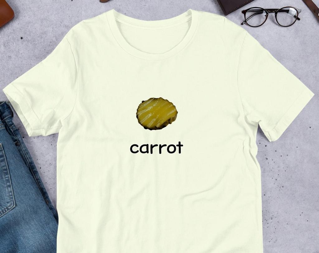 Carrot Pickle T-Shirt Y2K Funny Meme Shirt / Weirdcore Clothing / Oddly Specific / Unhinged Shirt / Sassy Sayings / Joke Shirt