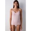 Двусторонняя нижняя рубашка с тонкими бретелями по бокам цвета пыльной розы