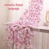 Artificial Cherry Blossom Vines for Air Conditioning Pipes Decoration - Green Flowers and Plants Simulation