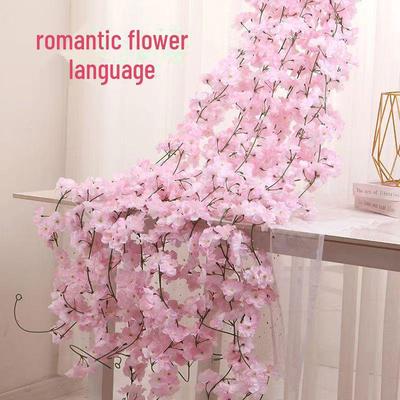 Искусственные вишневые лозы для украшения труб кондиционера - имитация зеленых цветов и растений