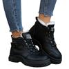European Women's 2024 Autumn/Winter New Fashionable Lace-Up Ankle Boots with Thick Sole and Side Zipper In Classic British Style