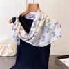 Breathable Small Square Scarf Lightweight Sweet Butterfly Patterned Headscarf Headband Hair Band Printed Silk Scarf Beach