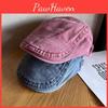 Waterwashed Cotton Retro Beret Hat With Breathable And Sunshade Features For Men And Women