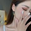 Серебряная игла мода темперамент асимметричные серьги с бриллиантами буквами новые персонализированные украшения женщины