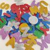52pcs Glossy Alphabet Stickers, Self-Adhesive Foam Letters, Glitter Star And Heart Design, Plastic, Irregular Shape, Disposable