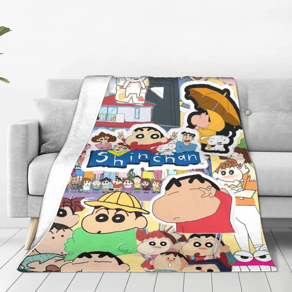 Crayons Shin-chans Cute Collection Flannel Blanket Winter  Warm Bedding Throws for Kids Adult Outdoor Funny Bedspread Bed Cover