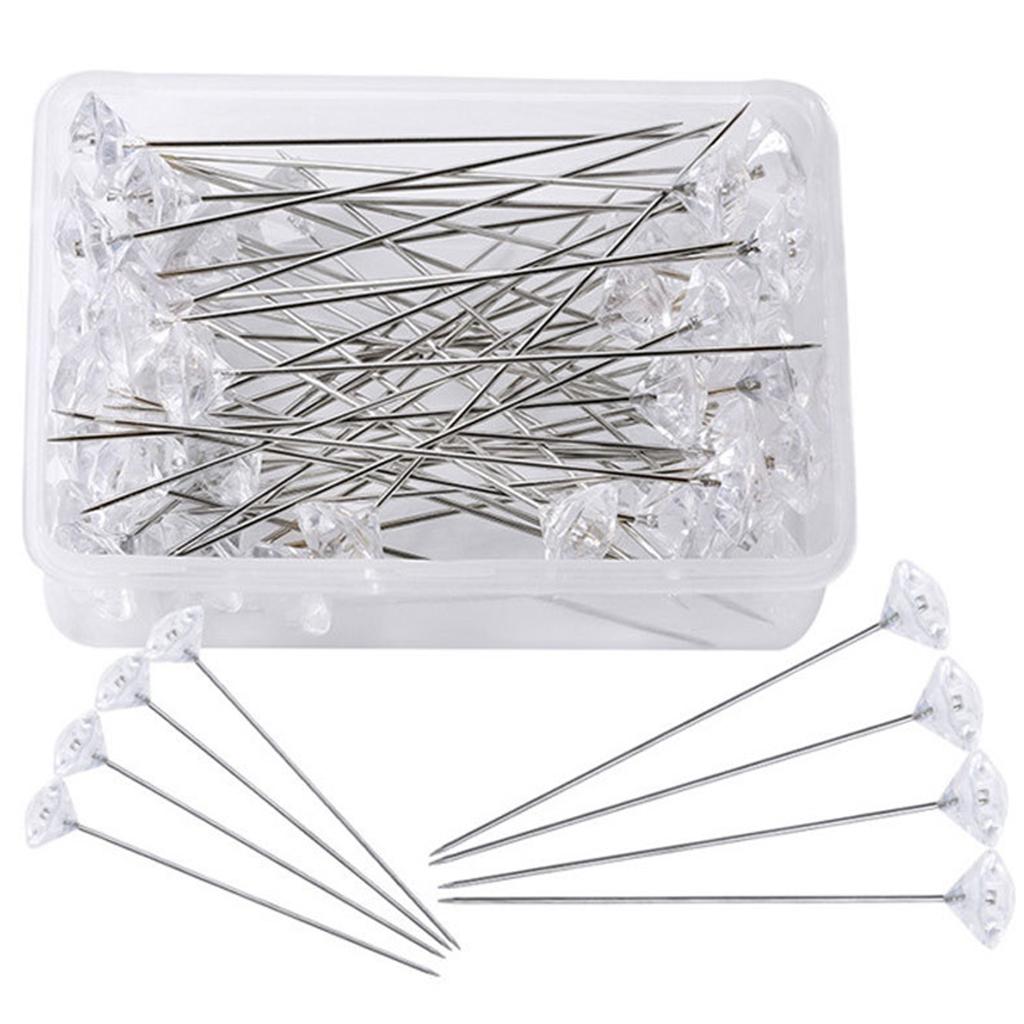 50/100 штук канцелярские кнопки с алмазной головкой, прозрачные кнопки для карты для пробковой доски, швейные булавки для ткани, одежды, DIY швейные поделки