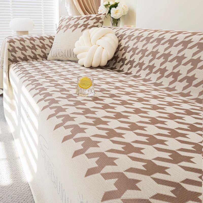 Ice Silk Sofa Towel Summer Cool Breathable Sofa Cover Dust Cover Summer One-Piece Sofa Large Cover Cloth