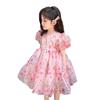 Dress Sweet Floral Rose Puff Sleeve Girls for 1-5Y
