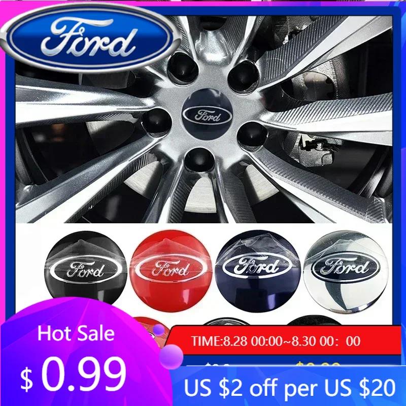 New 2026 Car Sticker 56MM Car Decals Wheel Rims Center Hub Stickers for Ford Kuga Fusion Shelby ST RS Mondeo Focus 2 3 Fiesta Ex