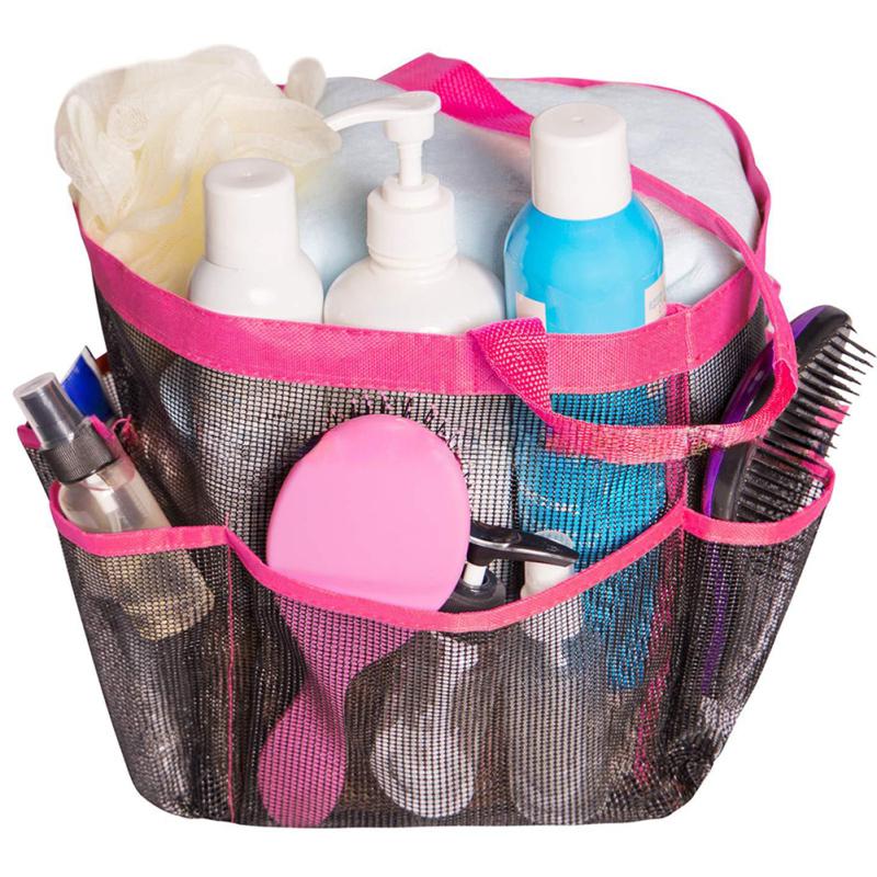 Подвесная сетчатая душевая кабина, переносная сумка-тоут для душа с 8 карманами, большая вместимость, быстросохнущий душ
