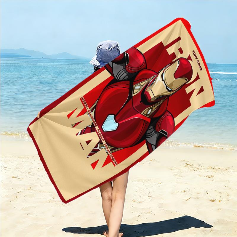 1Pc Iron Man Tech Hero Beach Towel Microfiber Beach Towel Thin Absorbent For Beach Swimming Yoga Bath Sports 0917273