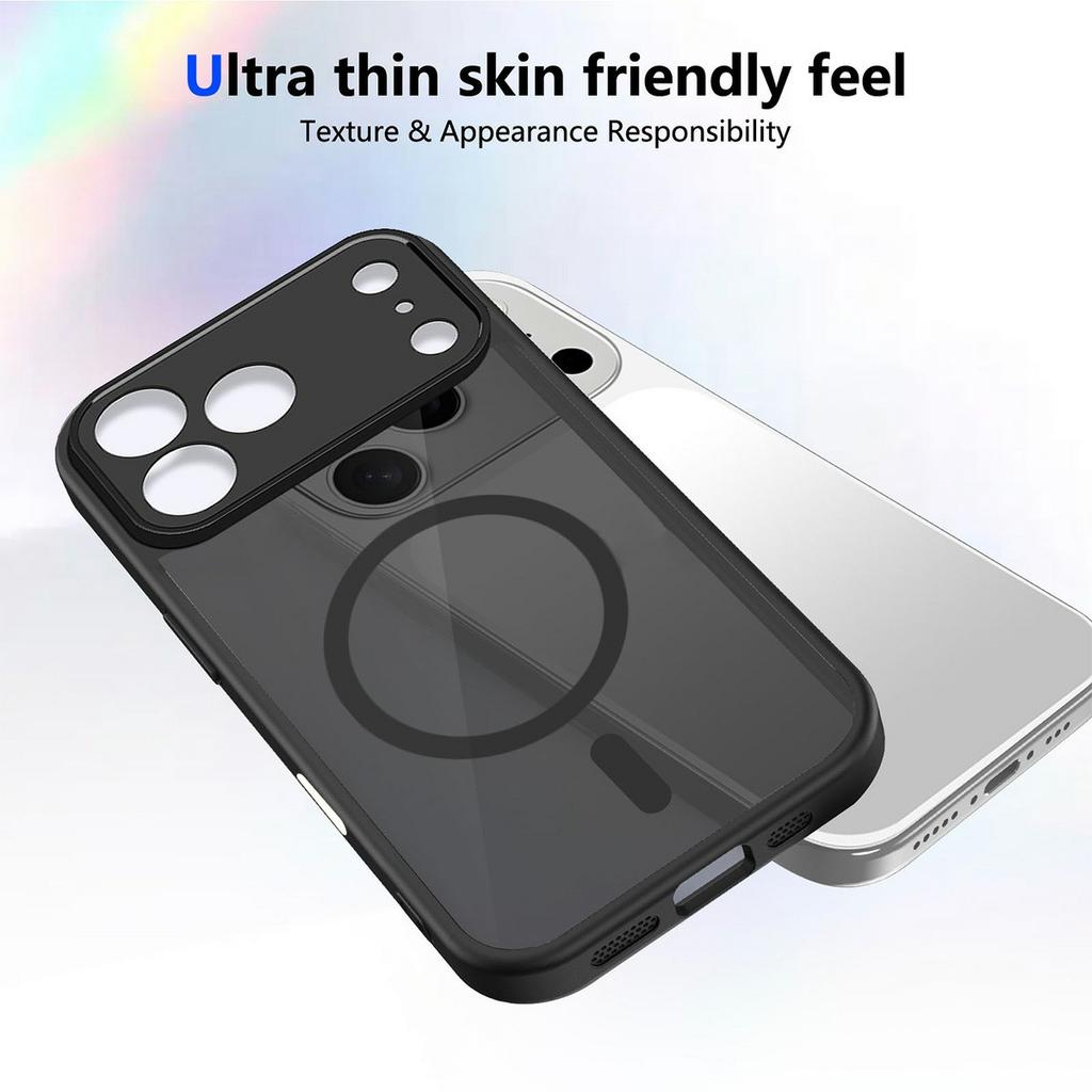For iPhone 17 Pro Magnetic Case Skin Touch Matte Translucent PC + TPU Anti-Drop Phone Cover