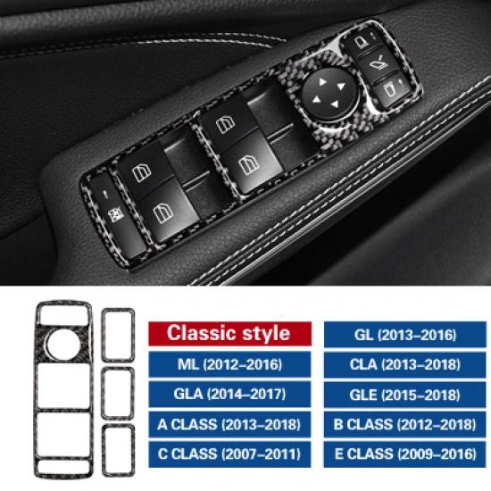 Углеродное волокно для Mercedes Benz W176 W204 W212 C класса, наклейка на панель управления окном автомобиля, внутренняя отделка автомобиля