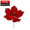 1/10pc Glitter Artificial Flowers Christmas Red Poinsettia Xmas Tree Ornament Simulated Magnolia Wedding Party Decor Fake Flower
