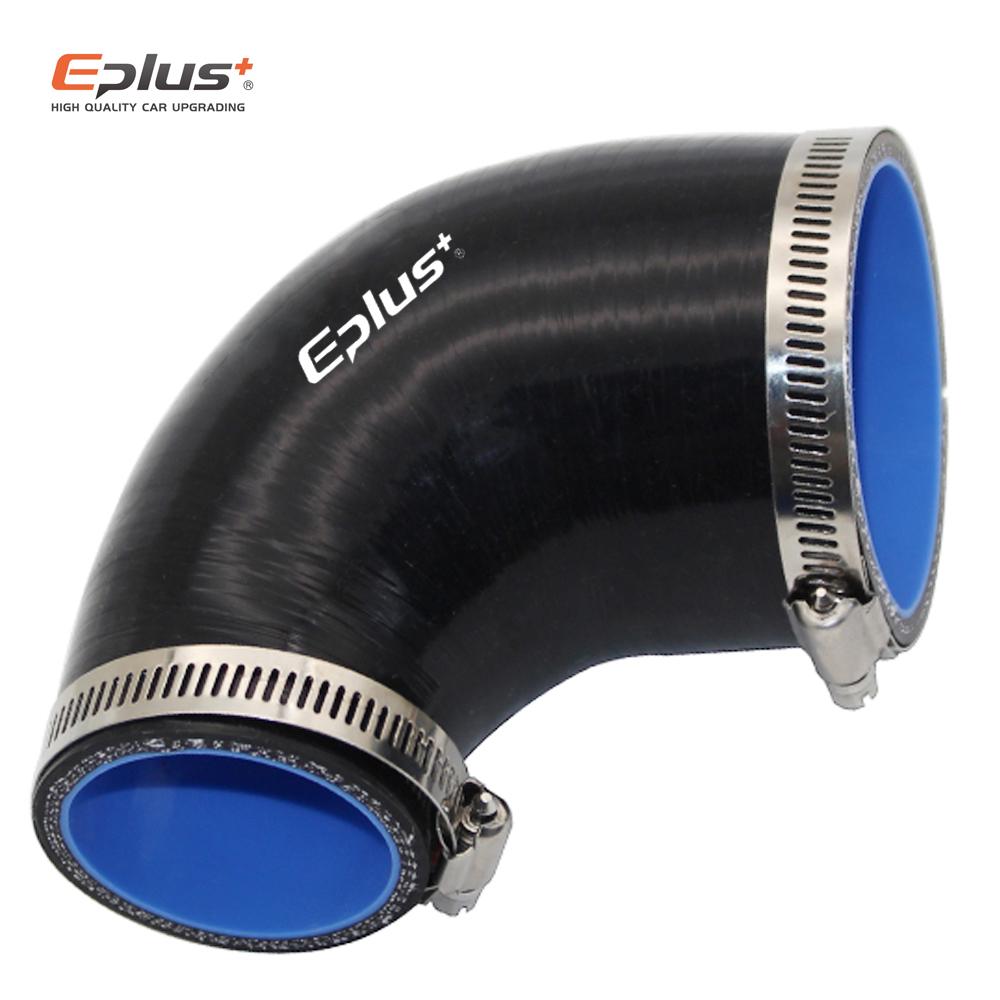 EPLUS Universal Silicone Tubing Hose 90Degrees Big To Small Connector Reducer Car Intercooler Turbo Intake Pipe Silica Gel Black