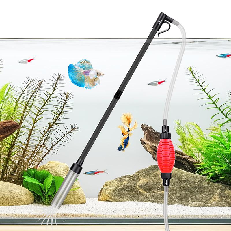 Quick Aquarium Siphon Pump Gravel Cleaner - 256Gph / 80Gph Adjustable Powerful Fish Tank Vacuum Gravel Cleaning Kit