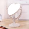 Desktop Makeup Mirror Heart Shape Makeup Vanity Portable Double-side Vanity Mirror Hand Mirror Cosmetic Compact Mirror for Women