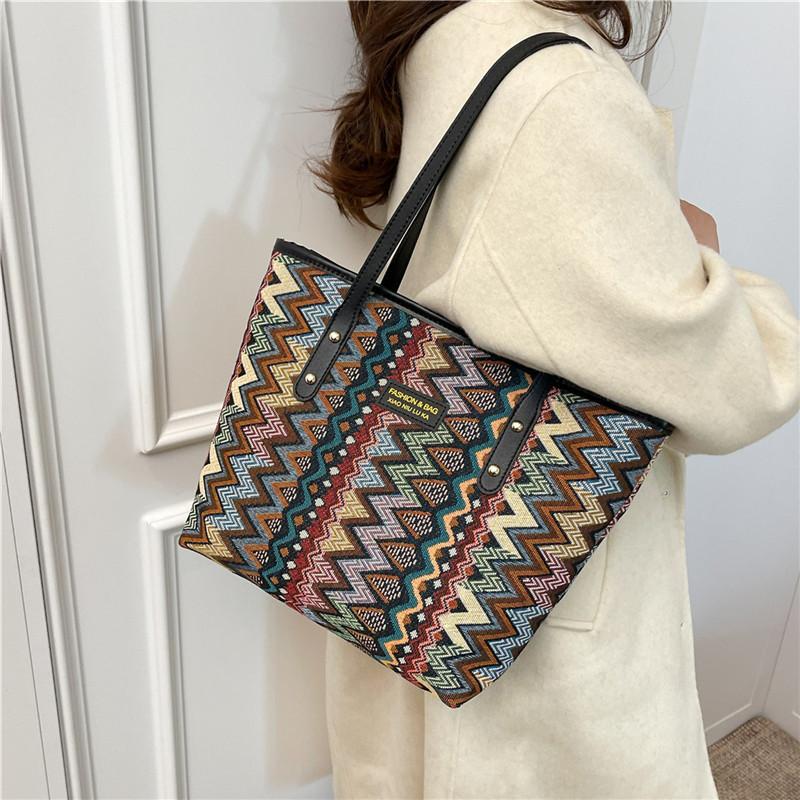 Urban Street Fashion Canvas Tote Bag Women Large Capacity For School And Commute