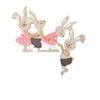New Easter Painted Rabbit Ornaments Wooden Crafts Home Decoration Door Wall Hanging Pendant Easter Bunny Party Decor
