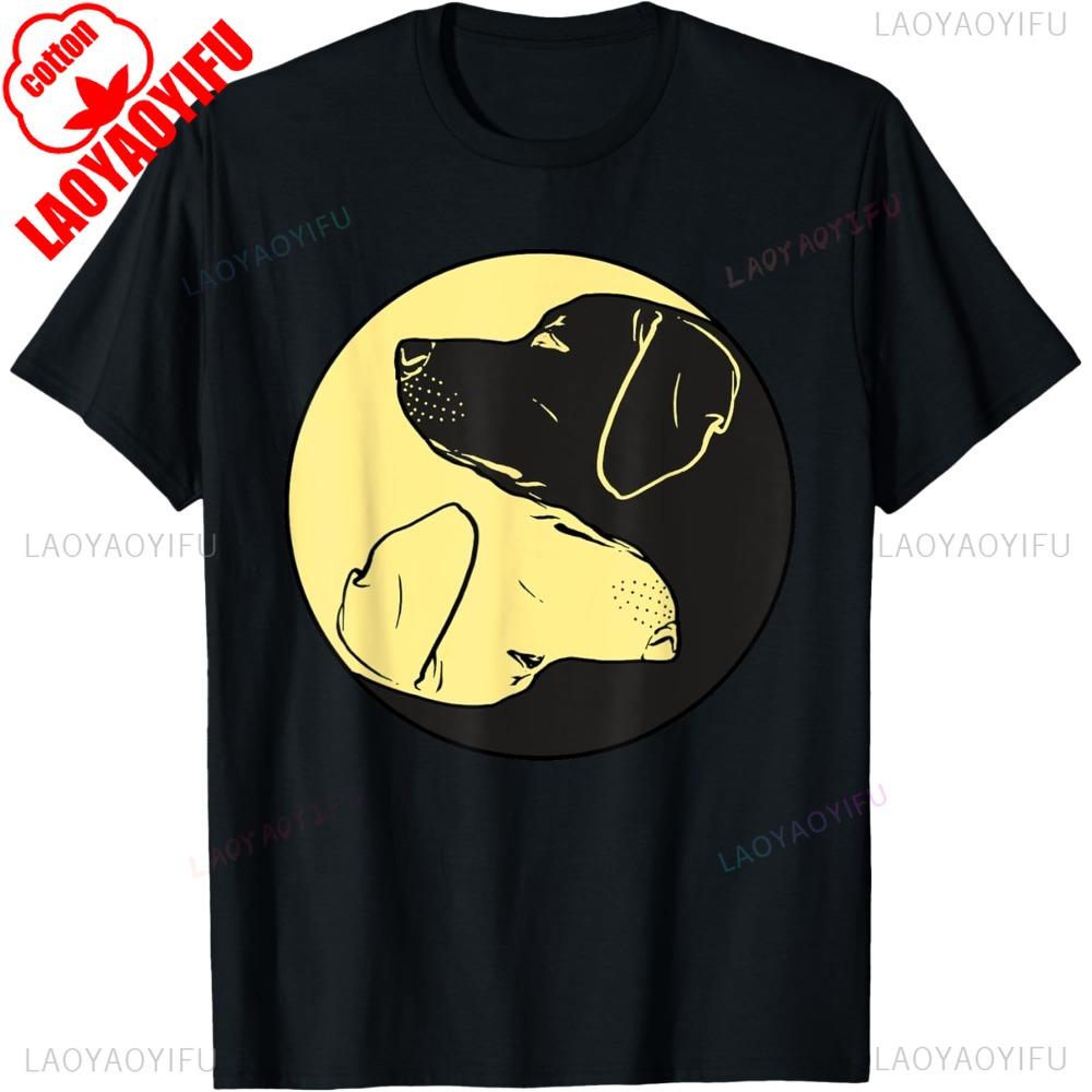 Labrador Yin Yang Balance Taoism Chinese Philosophy TShirt Cotton Casual Fahsion Short Sleeve Man Tshirt Harajuku Women T Shirt