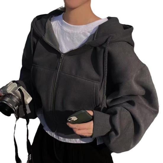 Осень-весна Женское пальто с капюшоном, завязками на шнурке, длинными рукавами, карманами, застежкой-молнией, эластичными манжетами, свободным низом, спортивная толстовка с капюшоном, повседневная куртка для повседневной носки