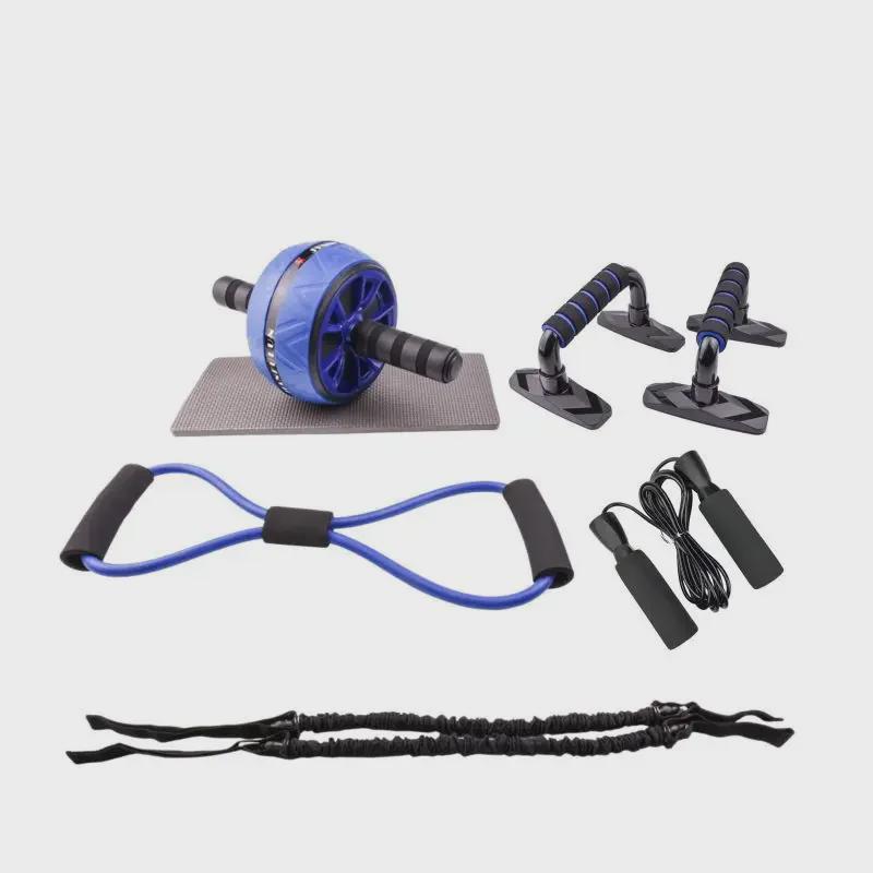 Мужской набор для тренировки мышц живота и рук из 7 предметов с отжиманиями и роликом для пресса