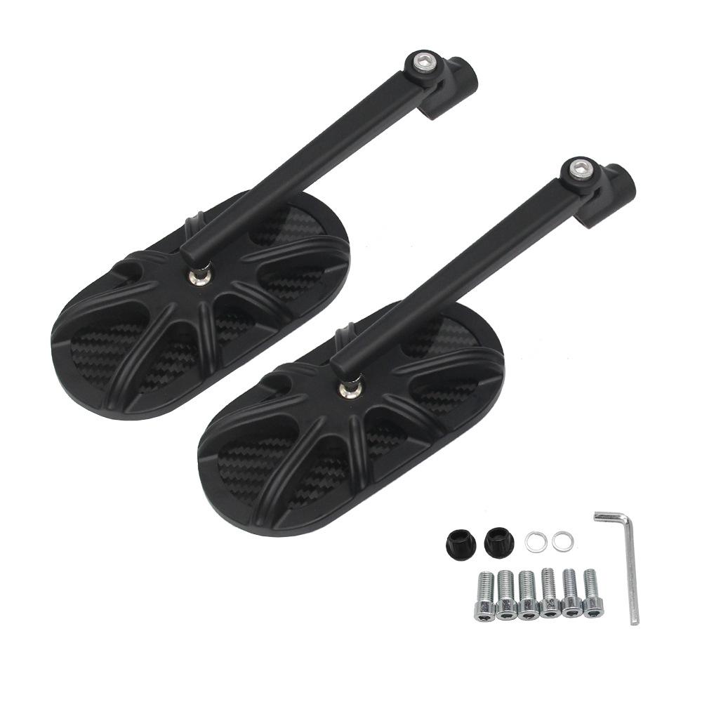 Universal 8mm 10mm Set Motorcycle  Rearview Side Handlebar Mirrors Carbon Fiber