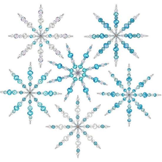 30 Pcs Snowflake Wire Metal Wire Snowflake Forms 8-Petal Snowflake Beading Wire for DIY Beaded Snowflakes Christmas Decor